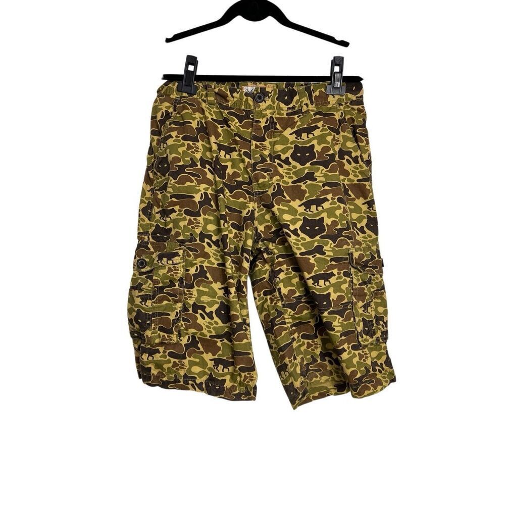 Black Smith Shorts Mens Size 36 Green Brown Cargo Wolf Camo Military Animal